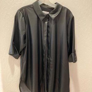 Calvin Klein faux leather shirt